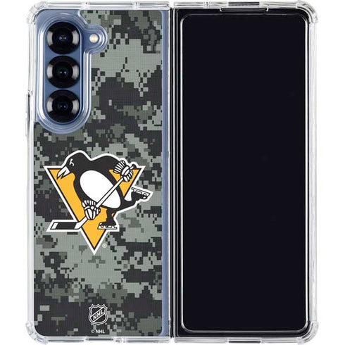 NHL Pittsburgh Penguins Camo Galaxy Z Fold6 Clear Case