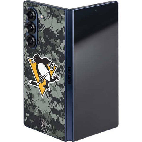 NHL Pittsburgh Penguins Camo Galaxy Z Fold6 Skin