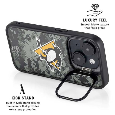 NHL Pittsburgh Penguins Camo iPhone 14 Kickstand Case