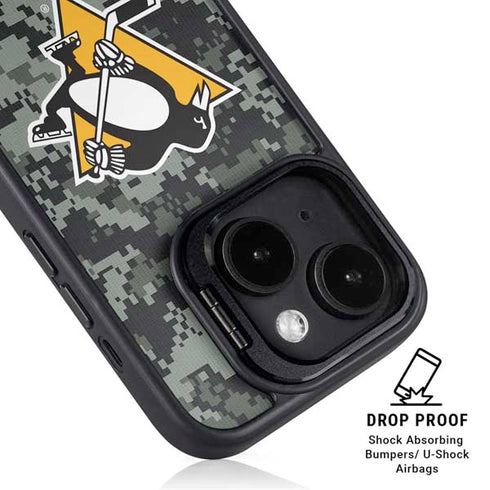 NHL Pittsburgh Penguins Camo iPhone 14 Kickstand Case