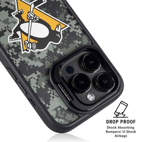 NHL Pittsburgh Penguins Camo iPhone 14 Pro Max Kickstand Case