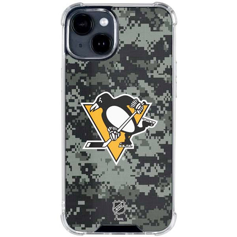 NHL Pittsburgh Penguins Camo iPhone 15 Clear Case