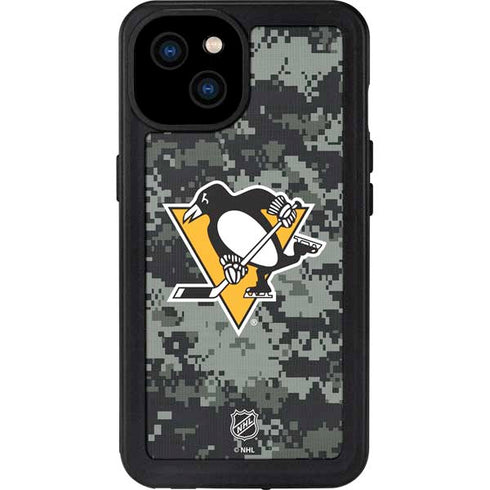 NHL Pittsburgh Penguins Camo iPhone 15 Plus Waterproof Case