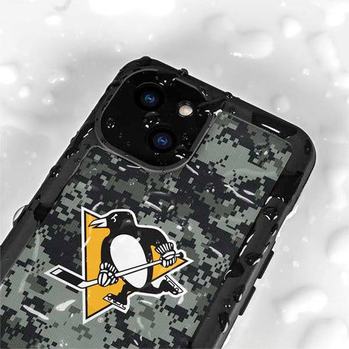 NHL Pittsburgh Penguins Camo iPhone 15 Plus Waterproof Case