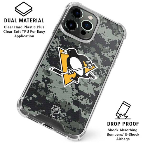 NHL Pittsburgh Penguins Camo iPhone 16 Pro Clear Case