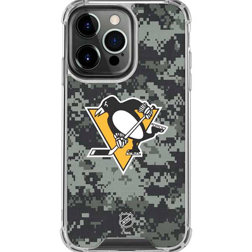 NHL Pittsburgh Penguins Camo iPhone 16 Pro Max Clear Case