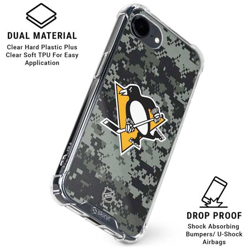 NHL Pittsburgh Penguins Camo iPhone 16e Clear Case