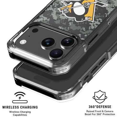 NHL Pittsburgh Penguins Camo iPhone 18 Pro Clear Case