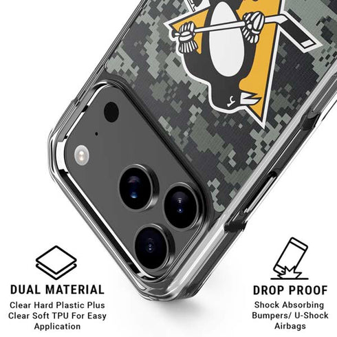 NHL Pittsburgh Penguins Camo iPhone 18 Pro Clear Case