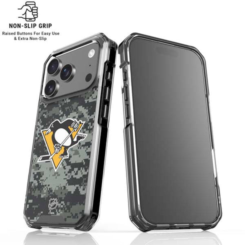 NHL Pittsburgh Penguins Camo iPhone 18 Pro Clear Case