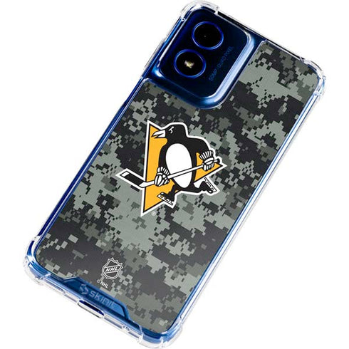 NHL Pittsburgh Penguins Camo Moto G 5G (2024) Clear Case