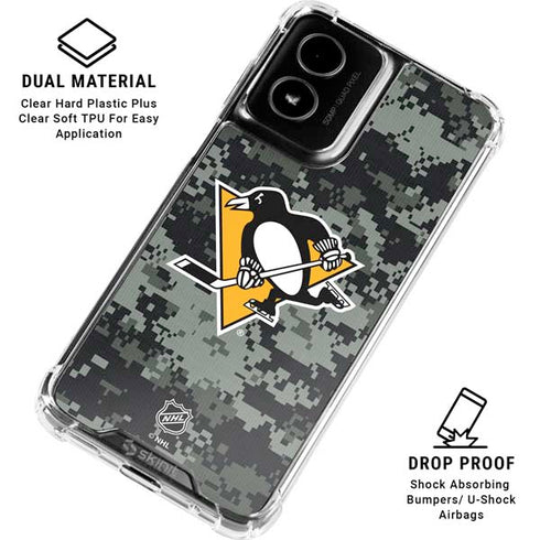 NHL Pittsburgh Penguins Camo Moto G Power 5G (2024) Clear Case