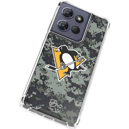 NHL Pittsburgh Penguins Camo Moto G Power 5G (2025) Clear Case