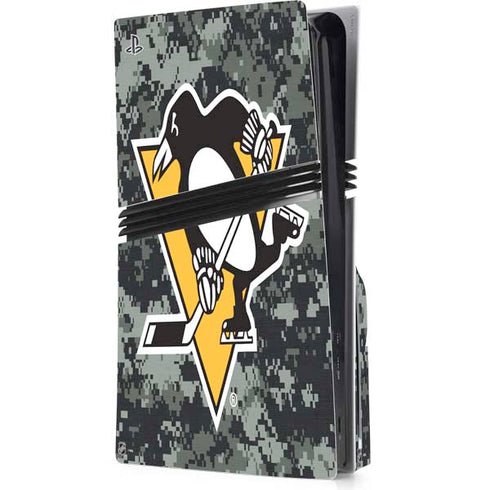 NHL Pittsburgh Penguins Camo PS5 Pro Disk Console Skin