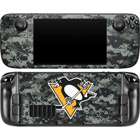 NHL Pittsburgh Penguins Camo Steam Deck Handheld Gaming Computer OLED Skin