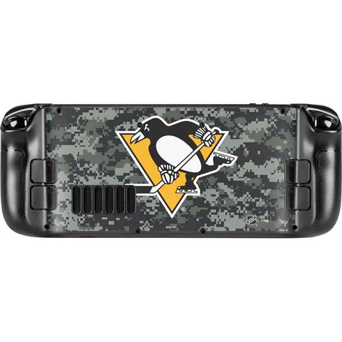 NHL Pittsburgh Penguins Camo Steam Deck Handheld Gaming Computer Skin