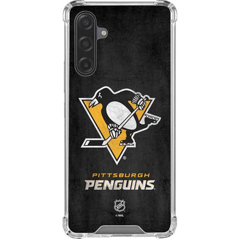 NHL Pittsburgh Penguins Distressed Galaxy A17 Clear Case