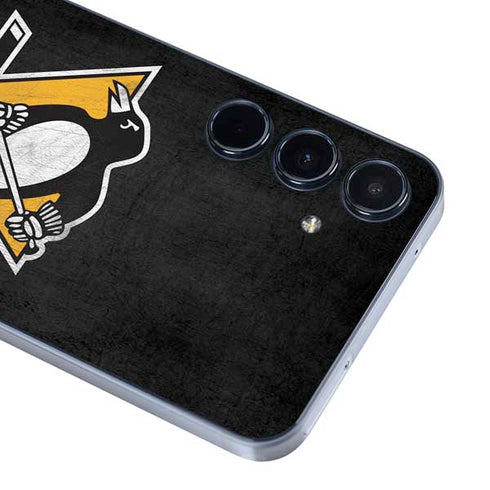 NHL Pittsburgh Penguins Distressed Galaxy A35 5G Skin