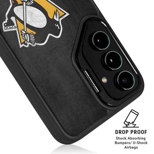 NHL Pittsburgh Penguins Distressed Galaxy S24 Ultra Kickstand Case