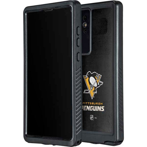 NHL Pittsburgh Penguins Distressed Galaxy S24 Ultra Waterproof Case