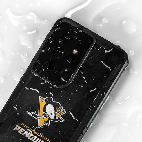 NHL Pittsburgh Penguins Distressed Galaxy S24 Ultra Waterproof Case