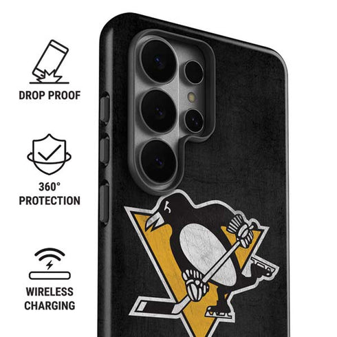 NHL Pittsburgh Penguins Distressed Galaxy S26 Ultra Impact Case