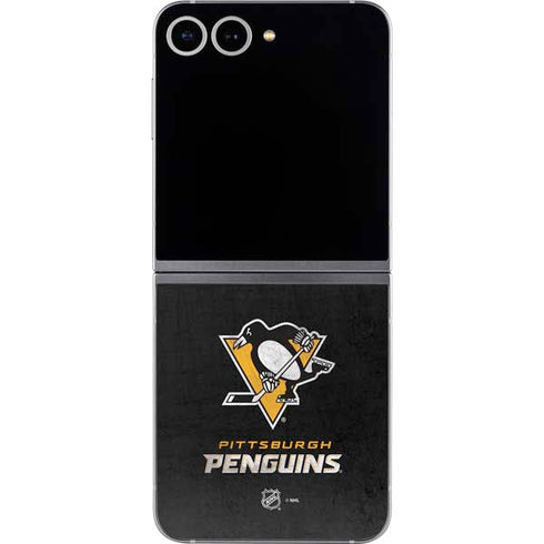 NHL Pittsburgh Penguins Distressed Galaxy Z Flip6 Skin