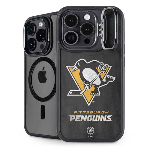 NHL Pittsburgh Penguins Distressed iPhone 13 Pro Max Kickstand Case