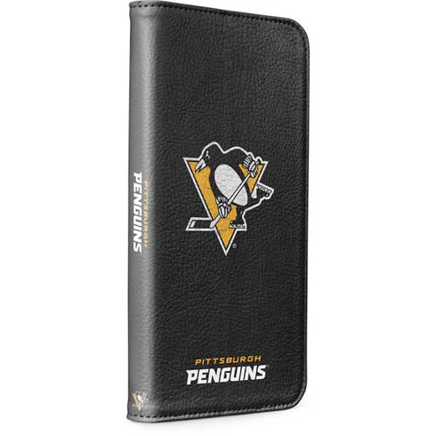 NHL Pittsburgh Penguins Distressed iPhone 15 Plus Folio Case
