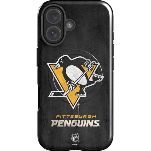 NHL Pittsburgh Penguins Distressed iPhone 16 Magsafe Impact Case