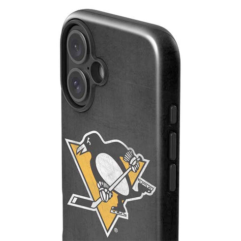 NHL Pittsburgh Penguins Distressed iPhone 16 Plus Impact Case