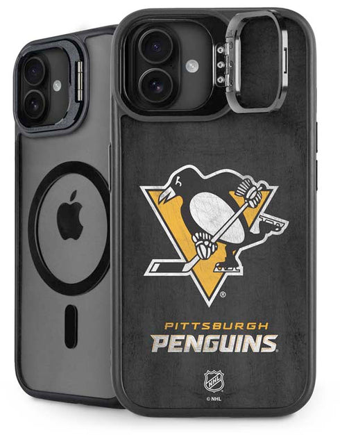 NHL Pittsburgh Penguins Distressed iPhone 16 Plus Kickstand Case