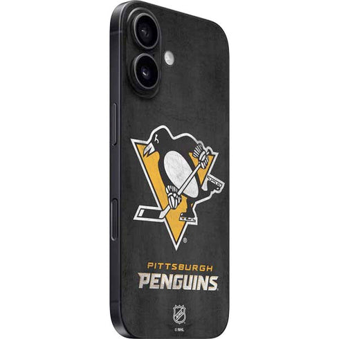 NHL Pittsburgh Penguins Distressed iPhone 16 Plus Skin