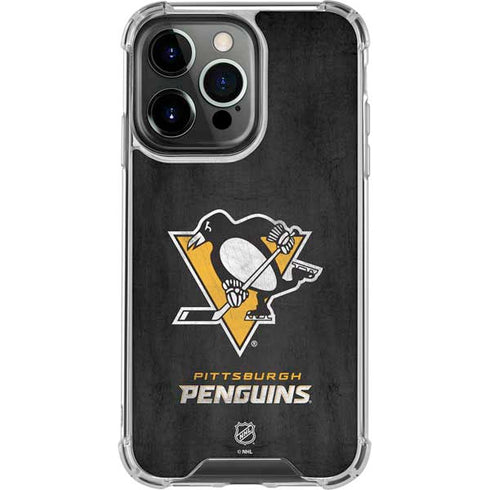 NHL Pittsburgh Penguins Distressed iPhone 16 Pro Clear Case