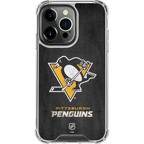 NHL Pittsburgh Penguins Distressed iPhone 16 Pro Max Clear Case