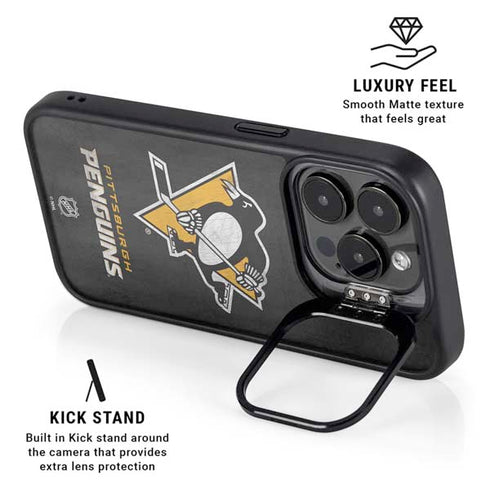 NHL Pittsburgh Penguins Distressed iPhone 16 Pro Max Kickstand Case