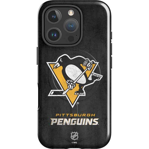 NHL Pittsburgh Penguins Distressed iPhone 16 Pro Max Magsafe Impact Case