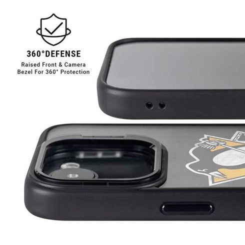 NHL Pittsburgh Penguins Distressed iPhone 16e Kickstand Case