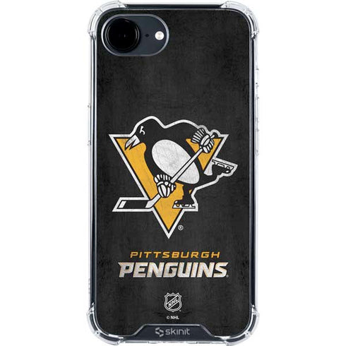 NHL Pittsburgh Penguins Distressed iPhone 16e Clear Case