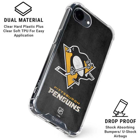 NHL Pittsburgh Penguins Distressed iPhone 16e Clear Case