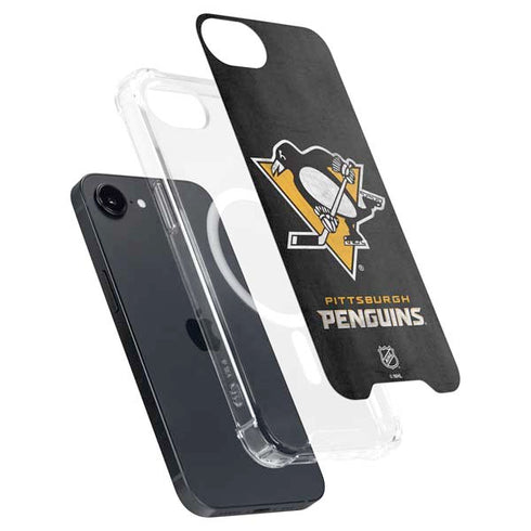 NHL Pittsburgh Penguins Distressed iPhone 16e MagSafe Case