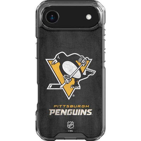 NHL Pittsburgh Penguins Distressed iPhone 17 Air Clear Case