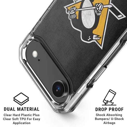 NHL Pittsburgh Penguins Distressed iPhone 17 Air Clear Case