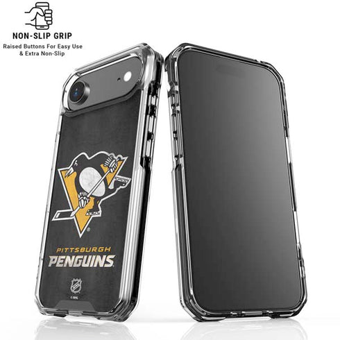 NHL Pittsburgh Penguins Distressed iPhone 17 Air Clear Case