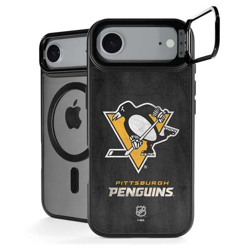NHL Pittsburgh Penguins Distressed iPhone 17 Air Kickstand Case