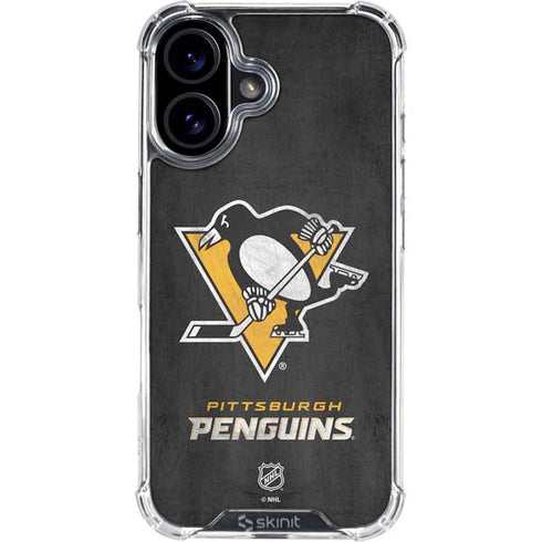 NHL Pittsburgh Penguins Distressed iPhone 17 Clear Case