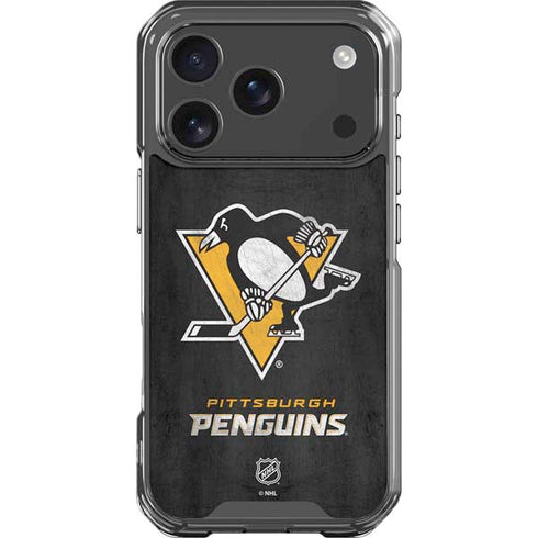 NHL Pittsburgh Penguins Distressed iPhone 17 Pro Clear Case