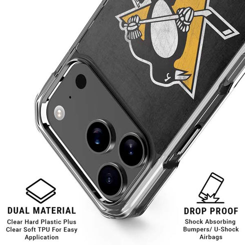 NHL Pittsburgh Penguins Distressed iPhone 17 Pro Clear Case