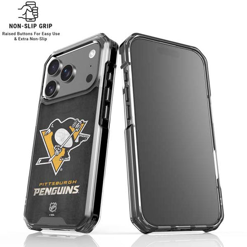 NHL Pittsburgh Penguins Distressed iPhone 17 Pro Clear Case