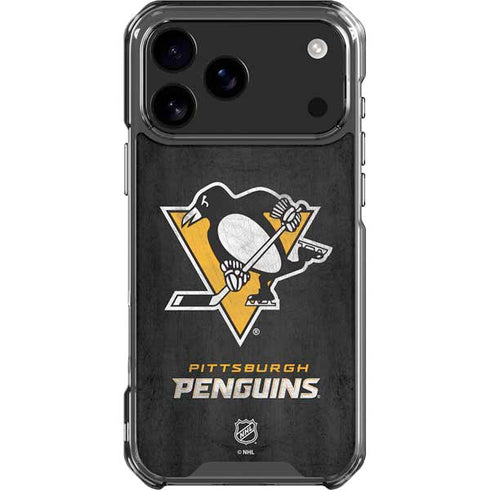 NHL Pittsburgh Penguins Distressed iPhone 17 Pro Max Clear Case